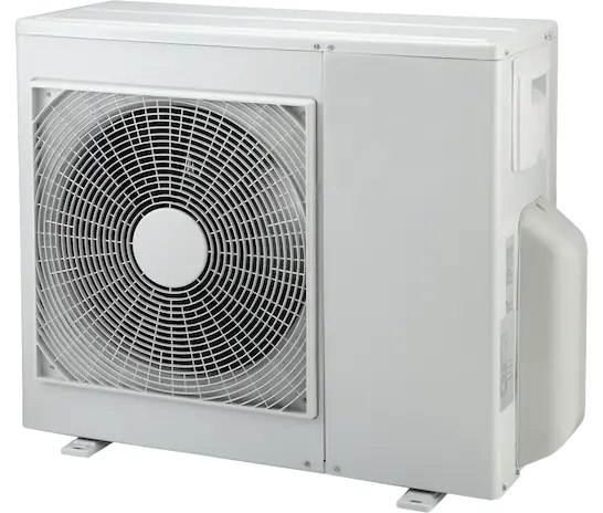 a small white heat pump installed in Nanaimo